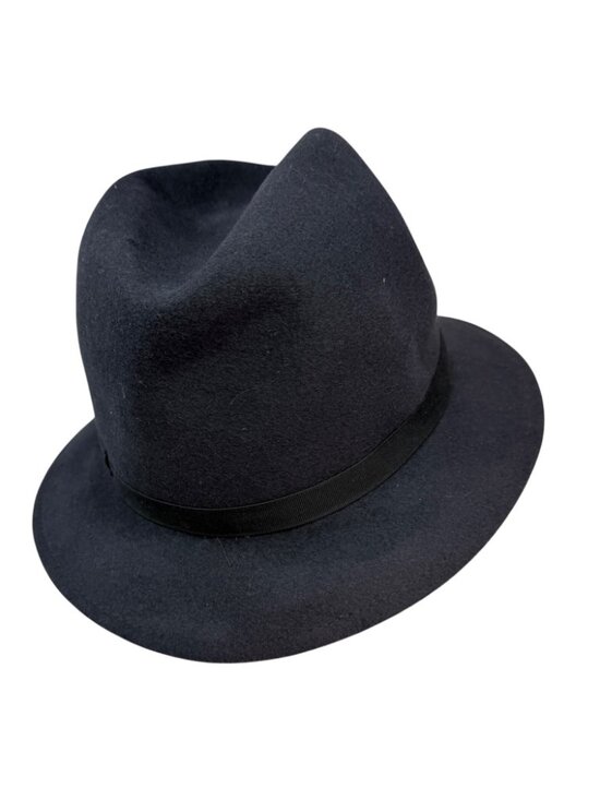 Vintage Panizza Kanguroo Navy Felt Hat Italy Waterproof Rabbit Fur 1980s main image 7